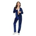 thumbnail image 1 of Women's Velour Tracksuits Set Hooded Long Sleeve Sweatshirts Sweatpants Sweatsuit Set Activewear, Blue, L, 1 of 7