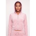 thumbnail image 1 of Women's Velour Zip Front Cropped Sweatshirt, 1 of 4