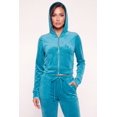 thumbnail image 1 of Women's Velour Zip Front Cropped Sweatshirt, 1 of 4