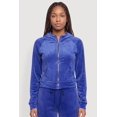 thumbnail image 1 of Women's Velour Zip Front Hooded Sweatshirt, 1 of 4