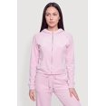 thumbnail image 1 of Women's Velour Zip Front Hooded Sweatshirt, 1 of 4