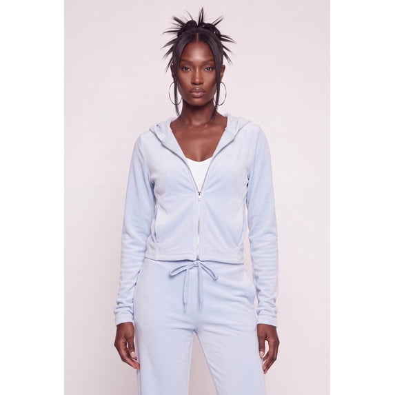 Women's Velour Zip Front Sweatshirt