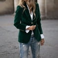thumbnail image 1 of Women's Velvet Blazer Suit Jackets Business Casual Button Up Fall Winter Outerwear Work Office Coats 2025, 1 of 4