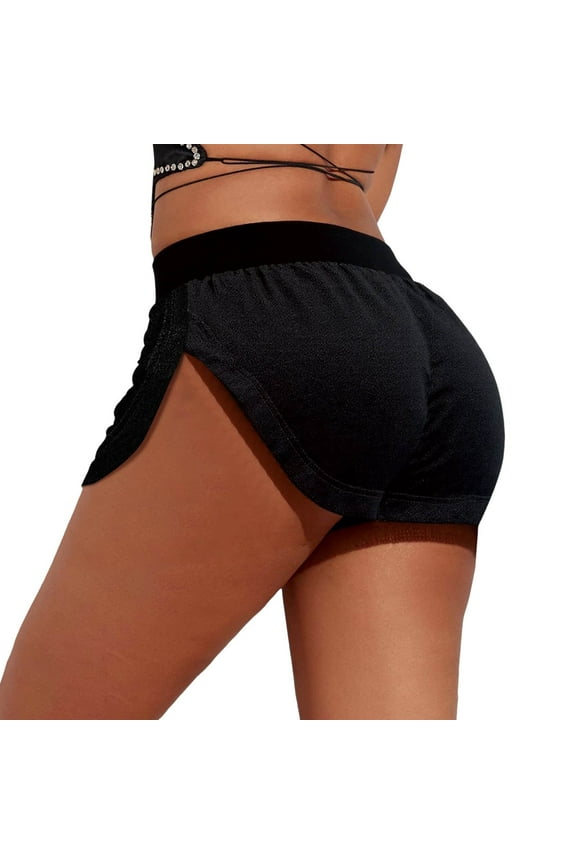 Women's Velvet Booty Yoga Shorts - Sexy High Waist Pole Dance Hot Pants for Gym, Workout and Rave
