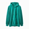 thumbnail image 1 of Women's Velvet Drawstring Hoodie Ghalytn Oversized Drop-Shoulder Pullover Sweatshirt with Pocket, 1 of 7