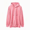 thumbnail image 1 of Women's Velvet Drawstring Hoodie Ghalytn Oversized Drop-Shoulder Pullover Sweatshirt with Pocket, 1 of 7