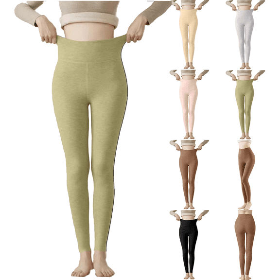 Women's Velvet Fleece Lined Leggings High Waisted Warm Tights Tummy Control Yoga Pant Winter Lounge Hiking Workout Thermal Leggings