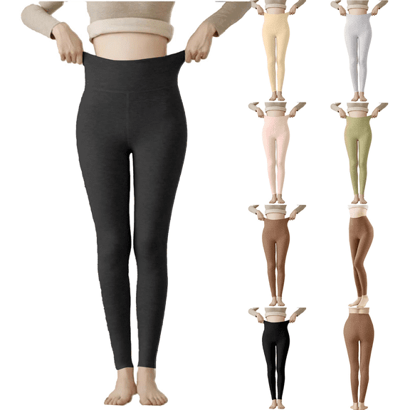 Women's Velvet Fleece Lined Leggings High Waisted Warm Tights Tummy Control Yoga Pant Winter Lounge Hiking Workout Thermal Leggings