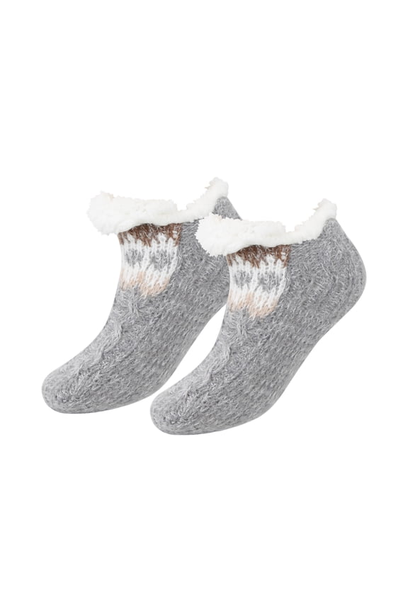 Women's Velvet Floor Socks, Home Thick Lamb Wool Warm Socks, Woolen Sleep Socks for Comfort - Gray