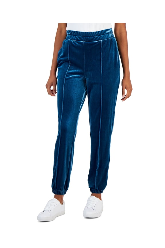 Women's Velvet Jogger Pants Teal Kingfisher S