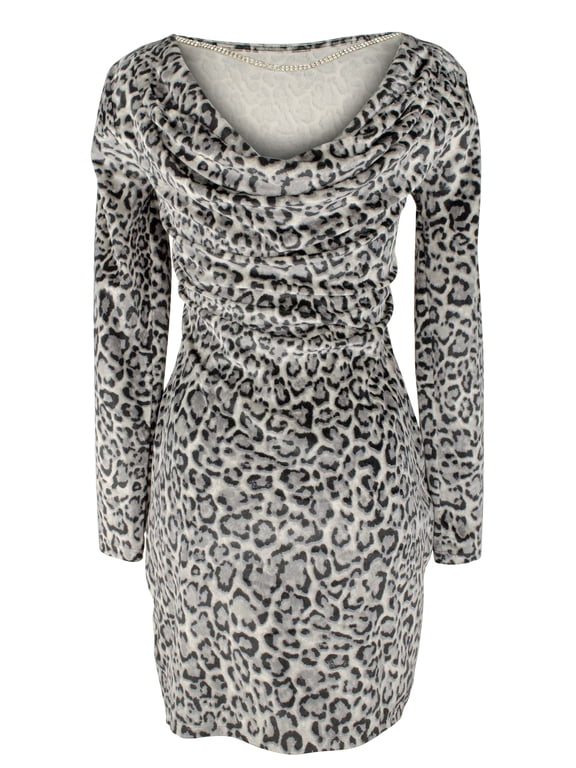 Women's Velvet Long Sleeve Cowl Back Dress X-Large