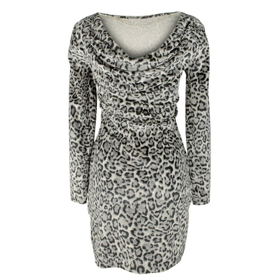 Women's Velvet Long Sleeve Cowl Back Dress X-Small