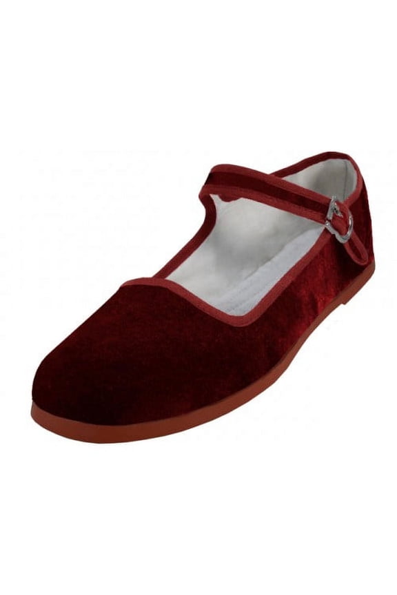 Women's Velvet Mary Jane Shoes Flat Ballet Colors