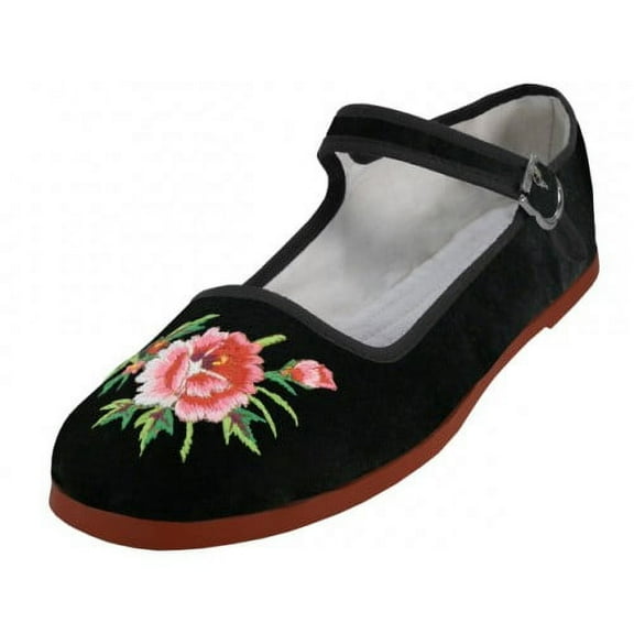 Women's Velvet Mary Jane Shoes Flat Ballet Colors