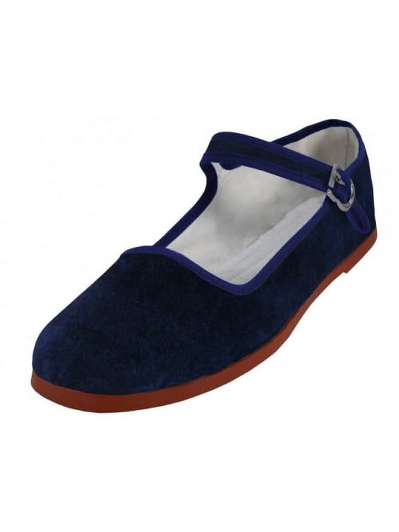 Women's Velvet Mary Jane Shoes Flat Ballet Colors
