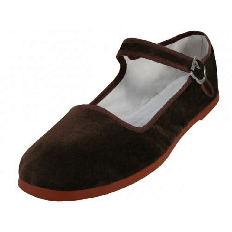 Women's Velvet Mary Jane Shoes Flat Ballet Colors - Walmart.com