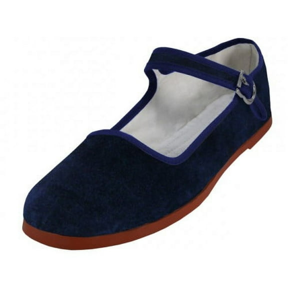 Women's Velvet Mary Jane Shoes Flat Ballet Colors