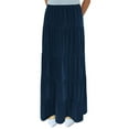 thumbnail image 1 of Women's Velvet Micro Rib Boho Tiered Maxi Skirt, 1 of 3