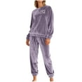 thumbnail image 1 of Women's Velvet Pajama Set Warm Long Sleeve Shirts & Joggers 2 Piece Jogging Suit Soft Sweatsuit Set Fashion Tracksuit Trendy Sleepwear Comfy Pjs Winter Outfits, 1 of 7