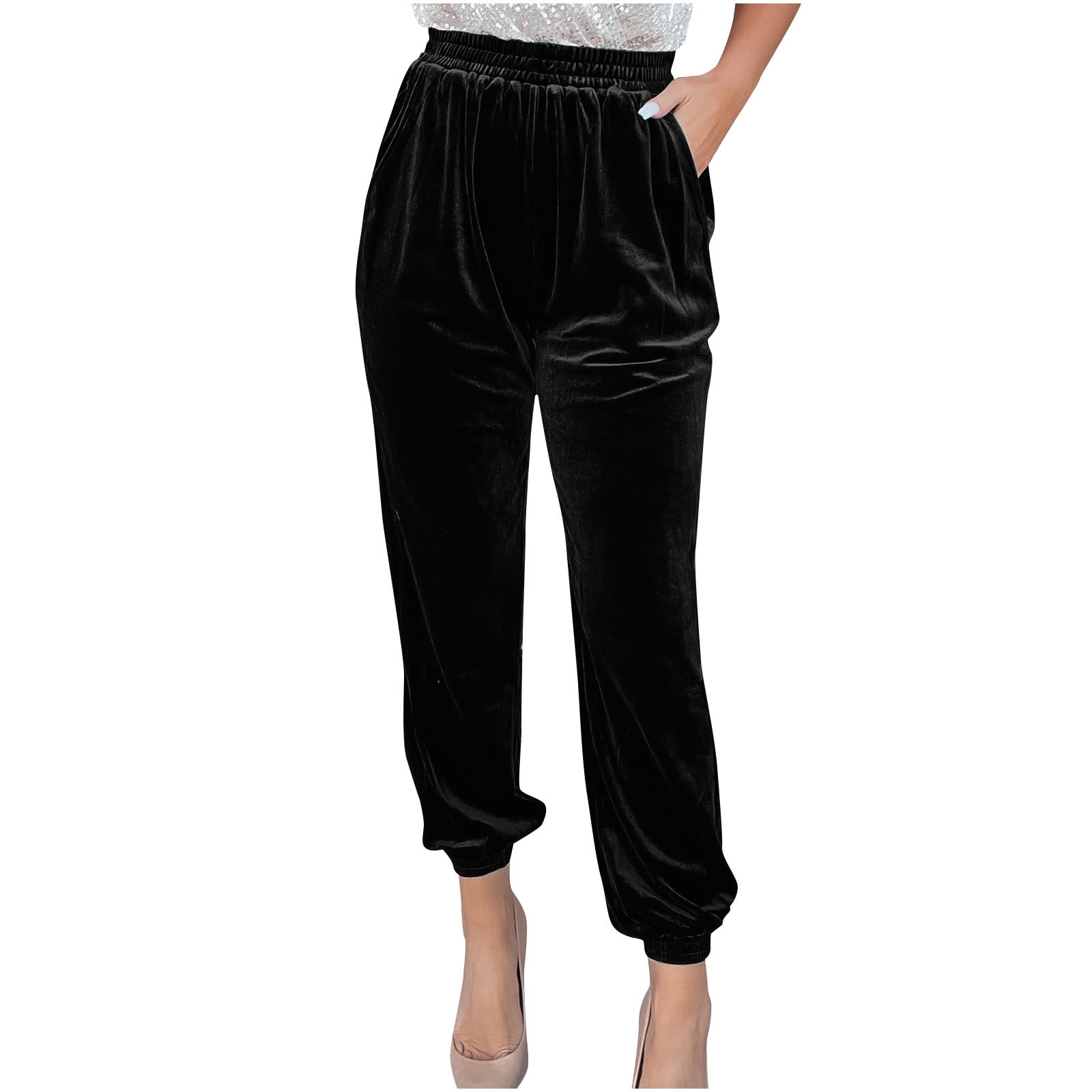 Buy Lipsy Black Curve Velvet High Waisted Tailored Suit Trousers from Next  France