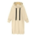 thumbnail image 1 of Women's Velvet Pullover Hoodie Solid Color Long Sleeve Casual Comfort Loose Top, 1 of 7
