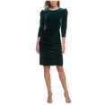 thumbnail image 1 of Women's Velvet Ruched Bodycon Dress Bodycon Hunter 14, 1 of 1