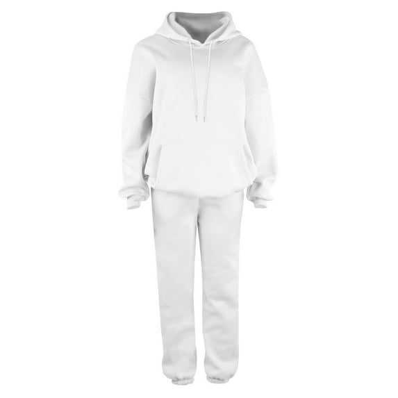Women's Velvet Sportswear Set Long Sleeve Hoodie Jogging Trousers Suit Casual Travel Wear Autumn Two Piece Outfit