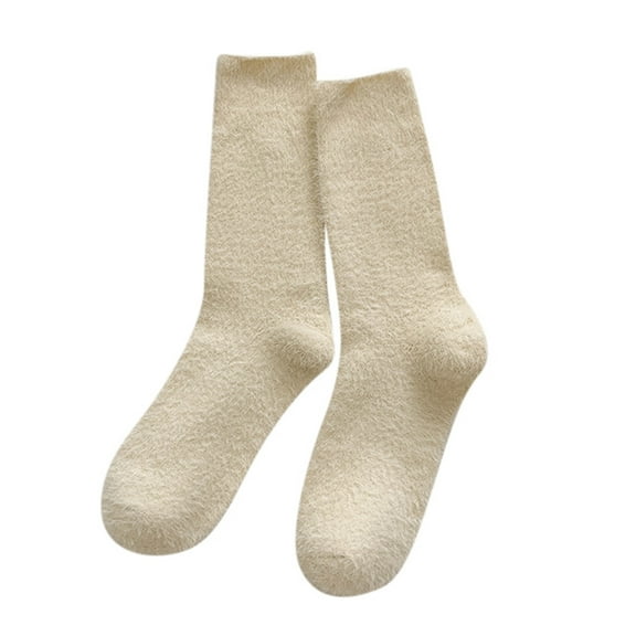 TBWNWG Women's Velvet Thermal Winter Socks Mid Calf Length Soft Indoor and Outdoor Cozy Comfort Wear,Sizes One Size