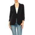 thumbnail image 1 of Women's Versatile Blazer for Work Casual Wear Ruched SleevesSingle Button, 1 of 8