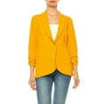thumbnail image 1 of Women's Versatile Blazer for Work Casual Wear Ruched SleevesSingle Button, 1 of 8