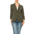 thumbnail image 1 of FashionStream MOA COLLECTION Ruched Sleeves, Single Button Blazer, Women's, 1 of 8
