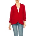 thumbnail image 1 of Women's Versatile Blazer for Work Casual Wear Ruched SleevesSingle Button, 1 of 7