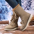 thumbnail image 1 of Women's Versatile Cool Thick Sole Lace Up Large Size Height Increasing Snow Boots For Outdoor Winter Adventure, 1 of 9