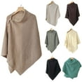 thumbnail image 1 of Women's Versatile Knitted Shawls Scarf Lightweight Spring Summer Fall Wraps Pullover Cloak Coat Poncho Tops 2025 Camel One Size, 1 of 3