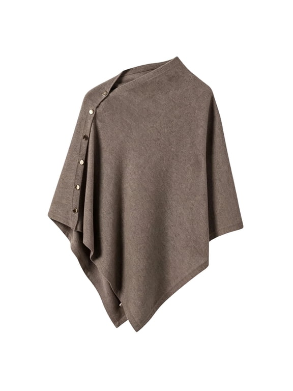 Women's Versatile Knitted Shawls Scarf Poncho Sweater Capes with Buttons Lightweight Fall Winter Wraps