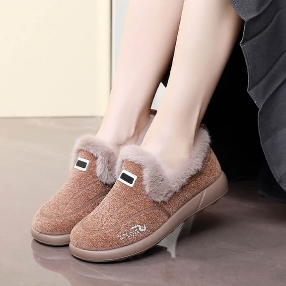Women's Versatile Shallow Footed Warm Home Cotton Shoes With Soft Soles And Comfortable Women's Shoes