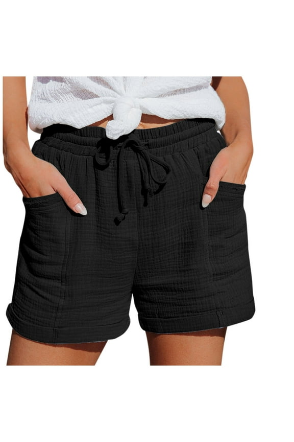 Women's Versatile Shorts Straight Leg Casual High Waist Sports Loose Casual Fashion Trousers XXXL