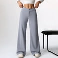 thumbnail image 1 of Women's Versatile Solid Color High Waist Elastic Wide Leg Flare Pants Dress Pants for Tall Women Wide Leg Pant X Files Pants Trendy Women Clothes Leopard Print Sweats for Women Women Yoga Pant plus, 1 of 8