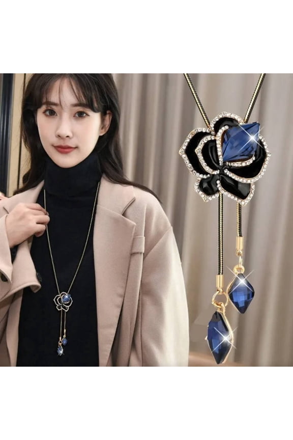 Women's Versatile Sweater Chain & Long Necklace - High-End Light Luxury European & American Tassel Pendant - For Women Su Qiudong Autumn & Winter Versatile For Sweaters