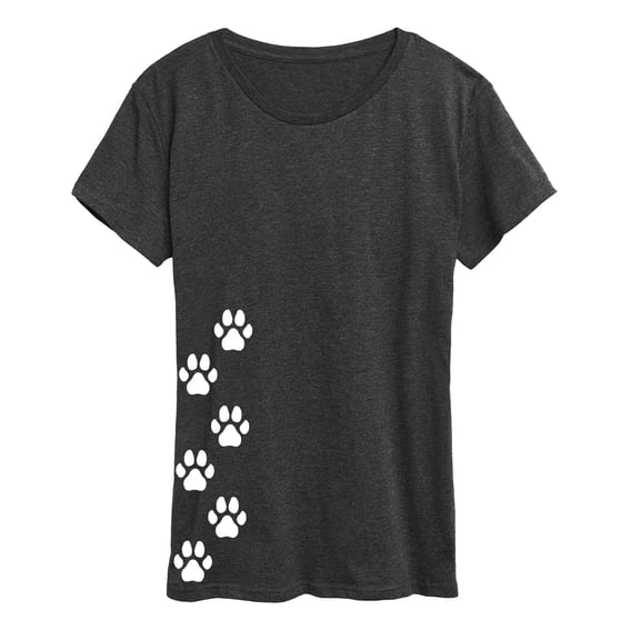 Instant Message - Vertical Pawprints - Women's Short Sleeve Graphic T-Shirt