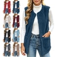 thumbnail image 1 of Women's Vest Fleece Loose Fit Hoodless Sleeveless Casual Vest with Pockets for Layering & Daily Wear, 1 of 8