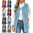 thumbnail image 1 of Women's Vest Fleece Loose Fit Hoodless Sleeveless Casual Vest with Pockets for Layering & Daily Wear, 1 of 7