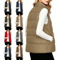 thumbnail image 1 of Women's Vest Puffer Pockets Zip Up Sleeveless Casual Vest, Warm Outerwear Top for Fall & Winter, 1 of 9