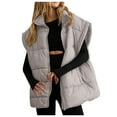 thumbnail image 1 of Women's Vest Puffy Vest Women Zip Up Sleeveless Womens Vests Lightweight Women Winter Clothes cute vest, 1 of 5