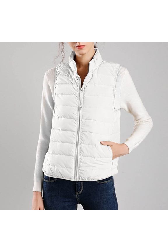 Women's Vest Sleeveless Jacket Coat Casual Autumn Warm Vest Cardigan Zipper Warm And Temperament Vest Coat With Pockets Anorak Jacket Women Womens Jacket Business Casual Puffy Vests Casual Wrap Jacket
