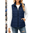thumbnail image 1 of Women's Vest Sleeveless Zip up Puffer with Pockets Lightweight Stand Collar Warm Gilet Fall Winter Outerwear Layering, 1 of 9