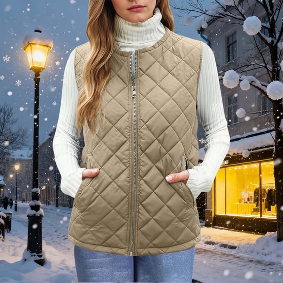 Women's Vest Winter Casual Solid Color Hooded Sleeveless Vest with Side Zipper Pockets for 2026 Daily Outdoor Basic Layering Outerwear