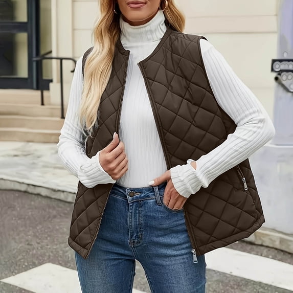 Women's Vest Winter Casual Solid Color Hooded Sleeveless Vest with Side Zipper Pockets for 2026 Daily Outdoor Basic Layering Outerwear