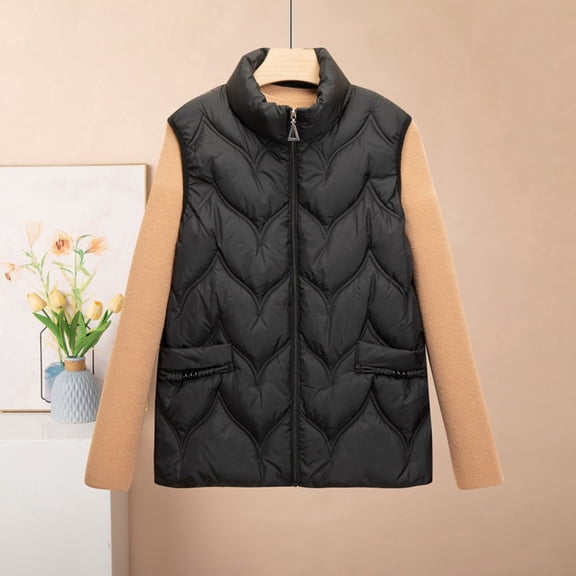 Women's Vest Women Puffer Vest Full Zip Sleeveless Vest Lightweight Vests Womens Fall Vest Womans Clothes
