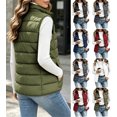 thumbnail image 1 of Women's Vest Zip Up Puffer Stand Collar Sleeveless Casual Vest with Pockets for Layering & Daily Wear, 1 of 6
